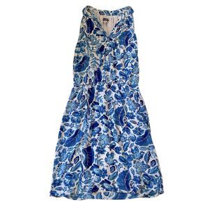 Mudpie Blue and White Paisley Floral Tank Top Dress